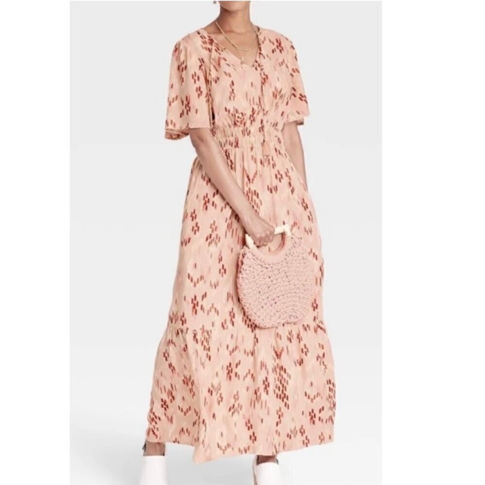 Knox Rose Dress Womens Sz XS Boho Prairie Cottagecore A-Line Maxi Pullover NEW